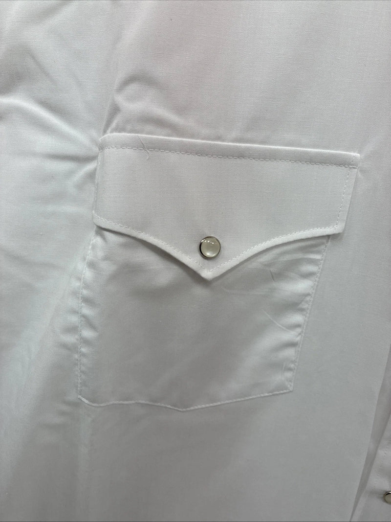New Men’s White Horse White Shirt Sleeve Pearl Snap 4XL E-96