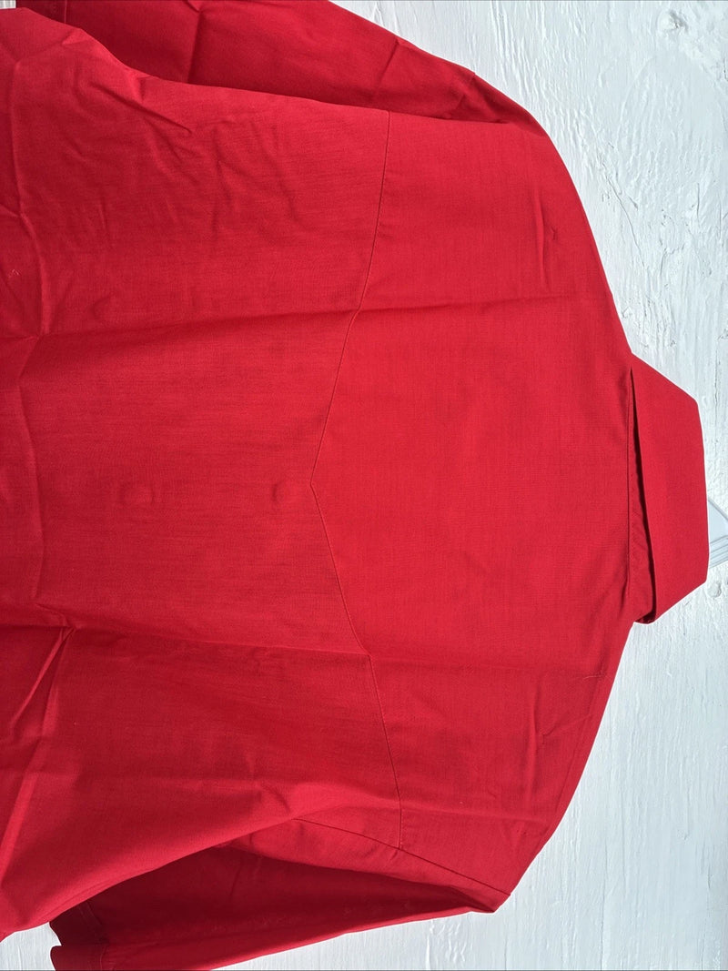 New Men’s ELY Cattleman Red Short Sleeve Pearl Snap 16.5 Large CC-2