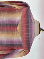New Women’s H Bar C Multicolor Plaid Long Sleeve Pearl Snap Size 28 DD-142