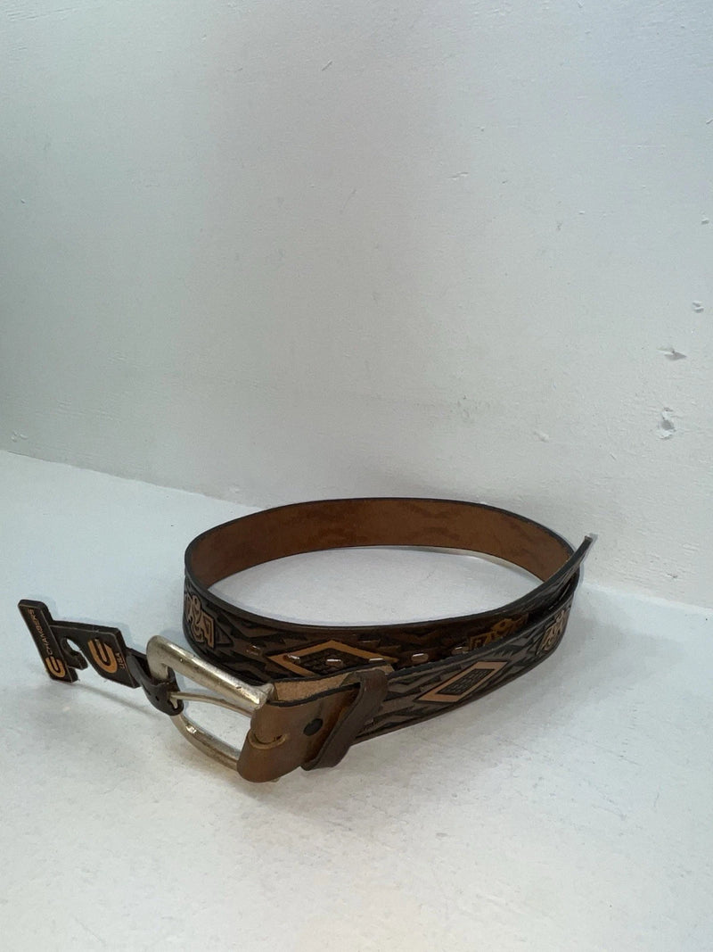 New Brown Genuine Leather Chambers Tooled 30” Belt #6071/13 Z-91