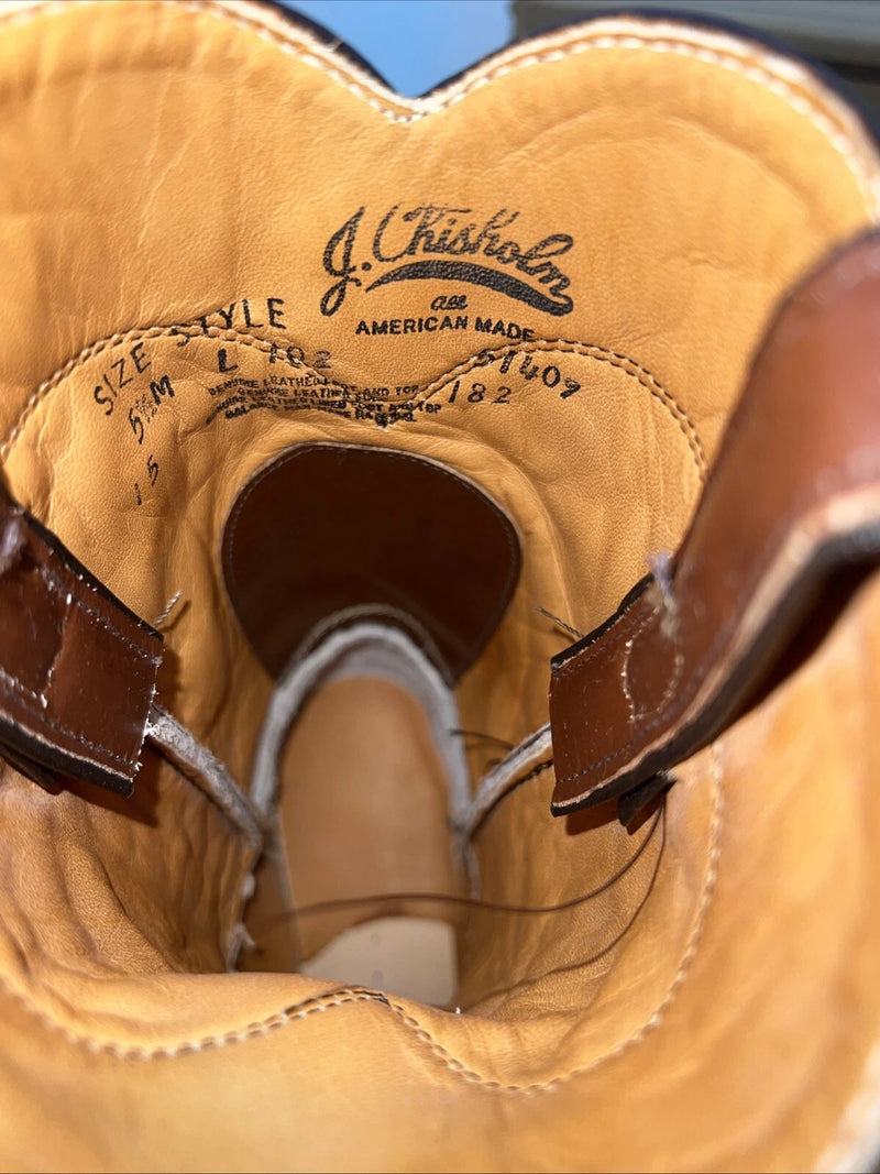 New Women’s Brown J. Chisholm Cowboy Boots. L102 5.5 5 1/2 M. 20-64