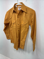New Women’s Tem Tex Orange Long Sleeve Pearl Snap Size 10 MM-16