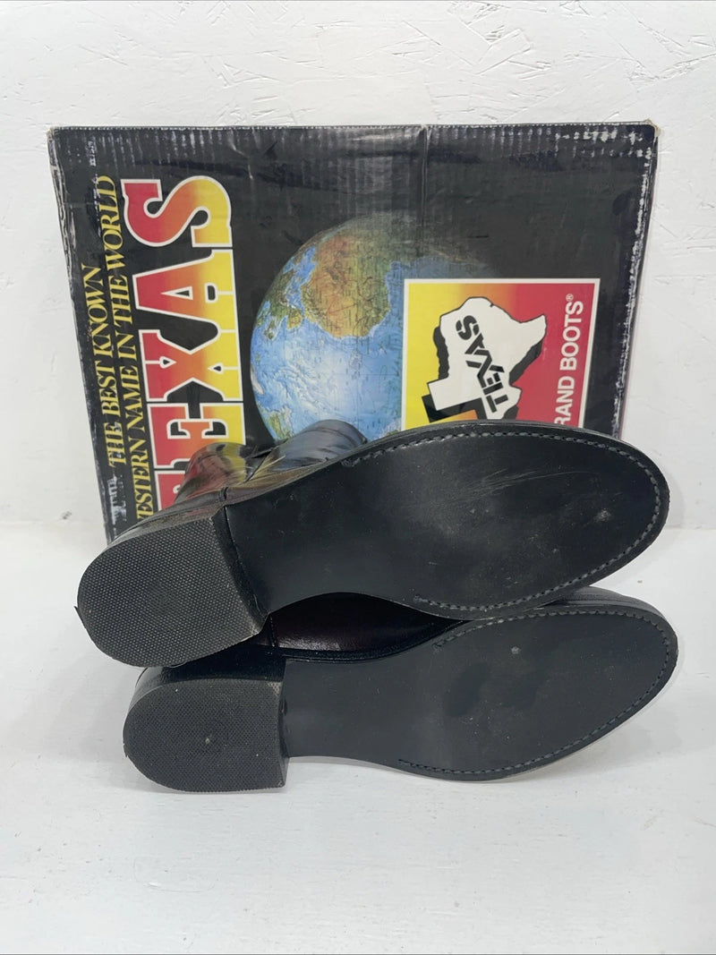 New Men’s Cherry Black Texas Brand Cowboy Boots. 6853 8 D. 1-124