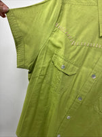 New Women’s Gordon James Green Short Sleeve Button Up Short XL II-38