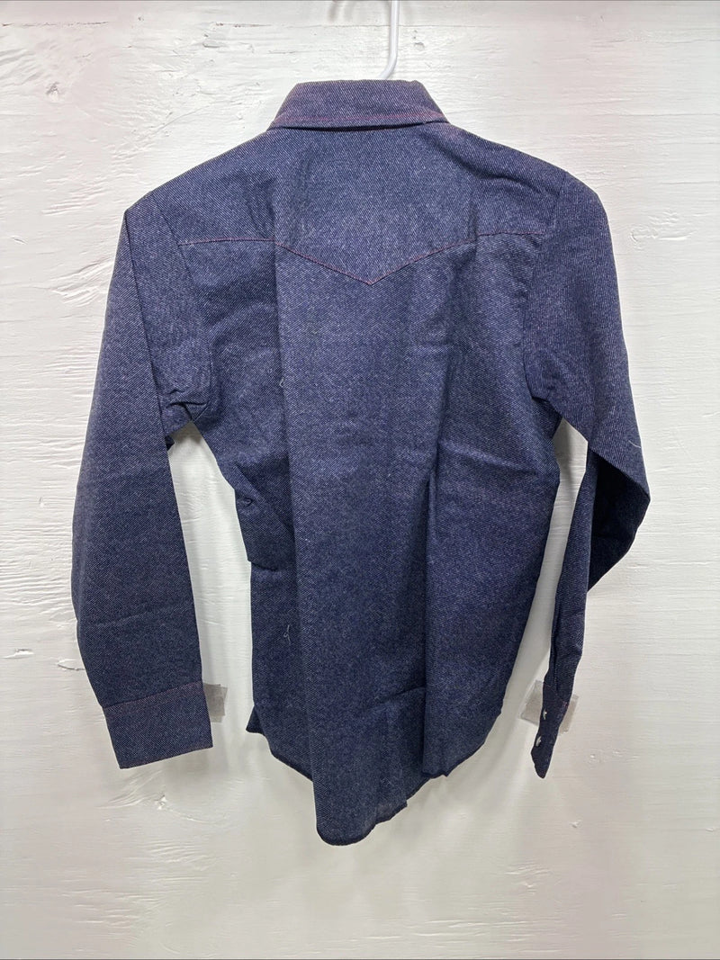 New Kids Tem Tex Blue Jean Long Sleeve Pearl Snap 14 AA-22