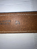 New Brown Genuine Leather Textan Colored Stripes 34” Belt #028856 Z-148