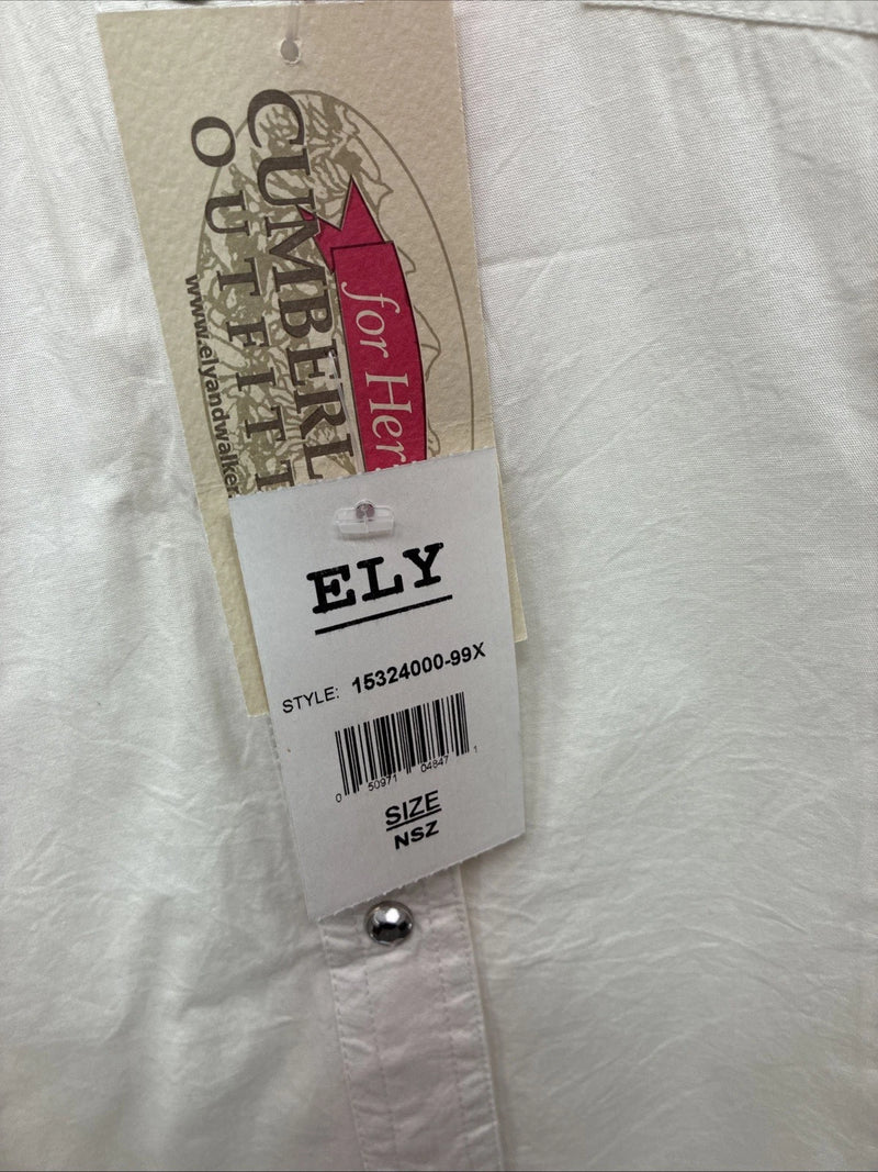 New Women’s Cumberland White Gem Long Sleeve Pearl Snap 3XL GG-89