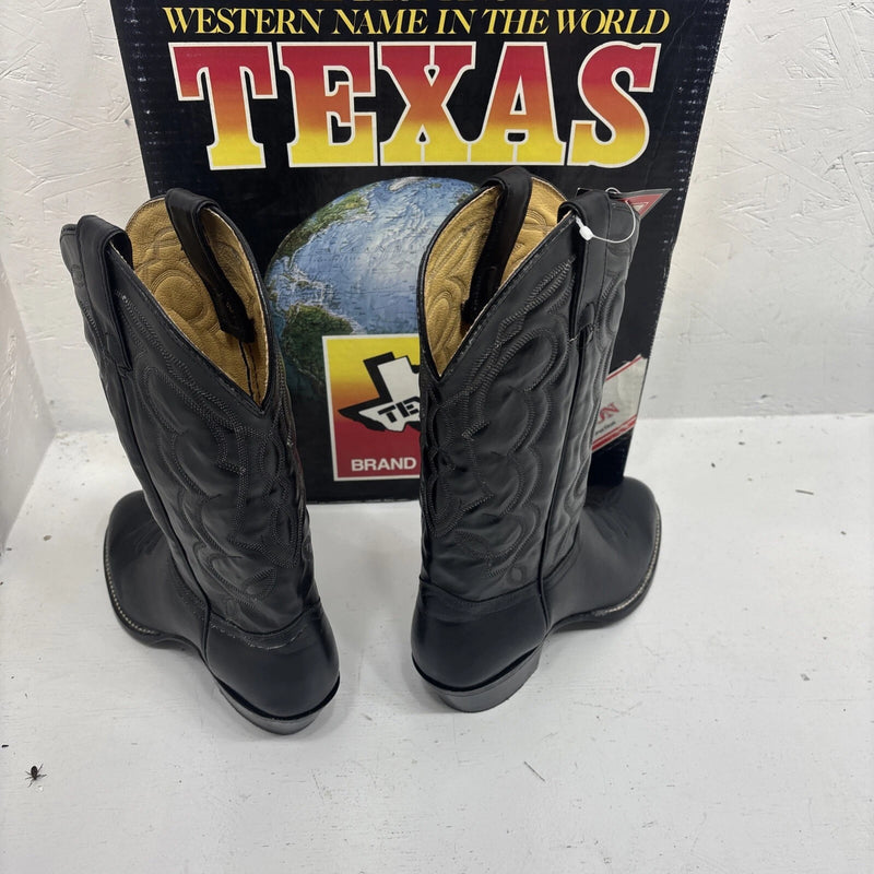 New Men's Black Texas Brand Cowboy Boots. M 610 8.5 8 1/2 D. 3-10