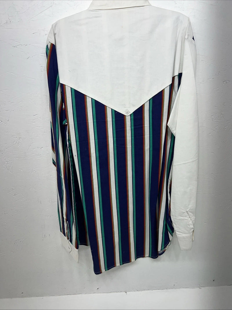 New Men’s Multicolor Strip Mine&Bills Long Sleeve Button Up Shirt. M P-49