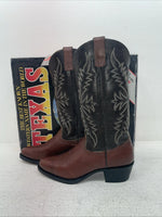 New Men’s Brown Texas Brand Cowboy Boots. 1231 7.5 7 1/2 D. 3-154