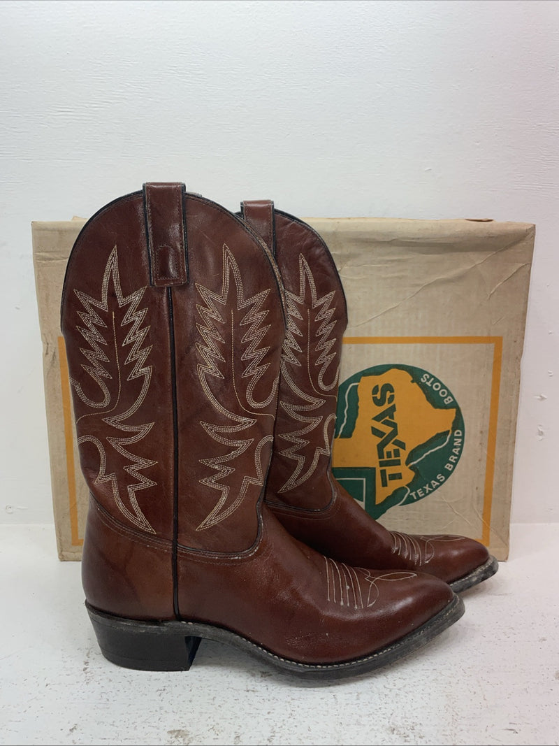 New Men’s Brown Texas Brand Cowboy Boots. 7953 10 D. 7-41