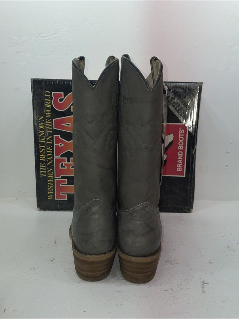 New Men’s Gray Texas Brand Cowboy Boots. 5412 11 D. 8-57