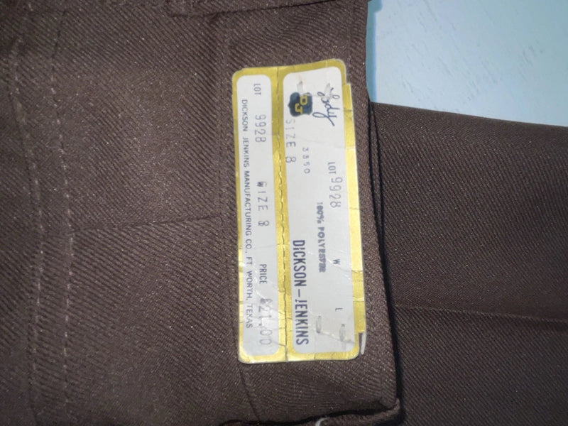 New Vintage Brown Dickson Jenkins Polyester Pants #9928 ZZ-75