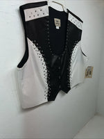 New Women’s Black White 1849 Authentic Ranchwear XXXL Show Vest WW-42