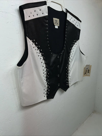 New Women’s Black White 1849 Authentic Ranchwear XXXL Show Vest WW-42