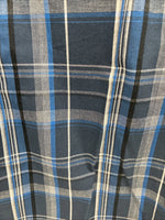 New Men’s ELY 1878 Blue Gray Plaid Short Sleeve Pearl Snap Large X-45