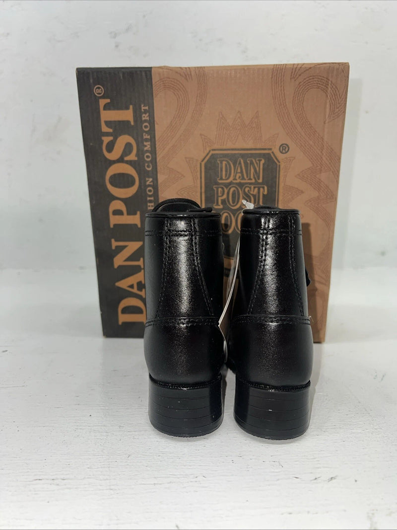 New Infant Dan Post Black Ostrich Print Lace Up Cowboy Boots. 5 D . 24-3