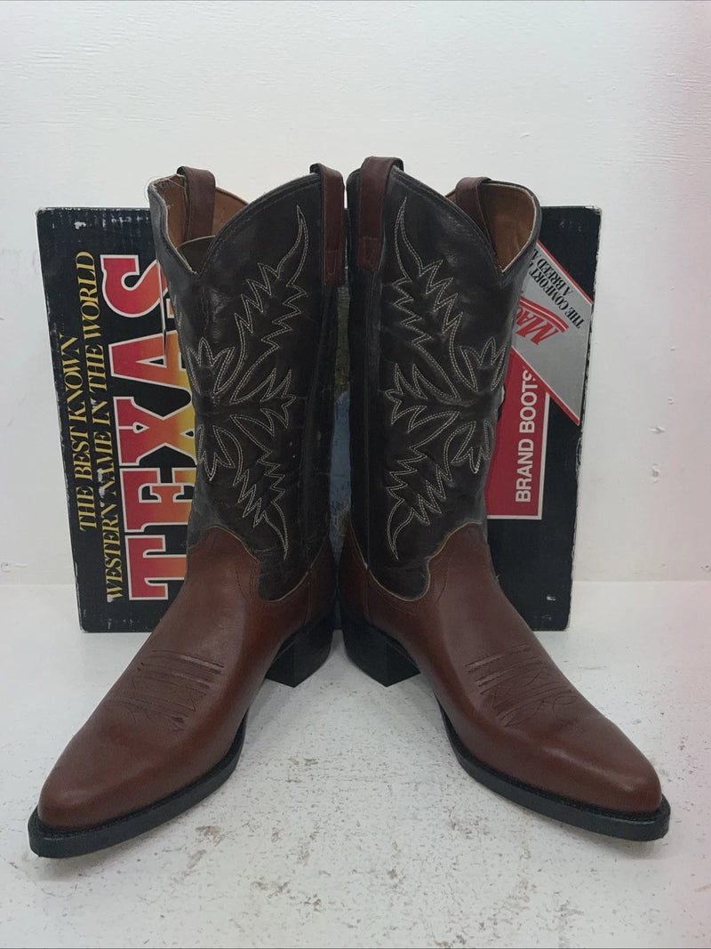 New Men’s Brown Texas Brand Cowboy Boots. 1201 10 D. 7-57