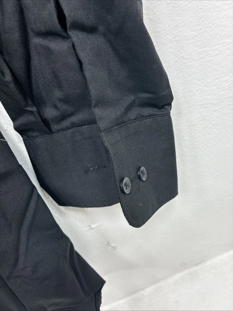 New Classix Black Long Sleeve Button Up English Shirt Medium II-35