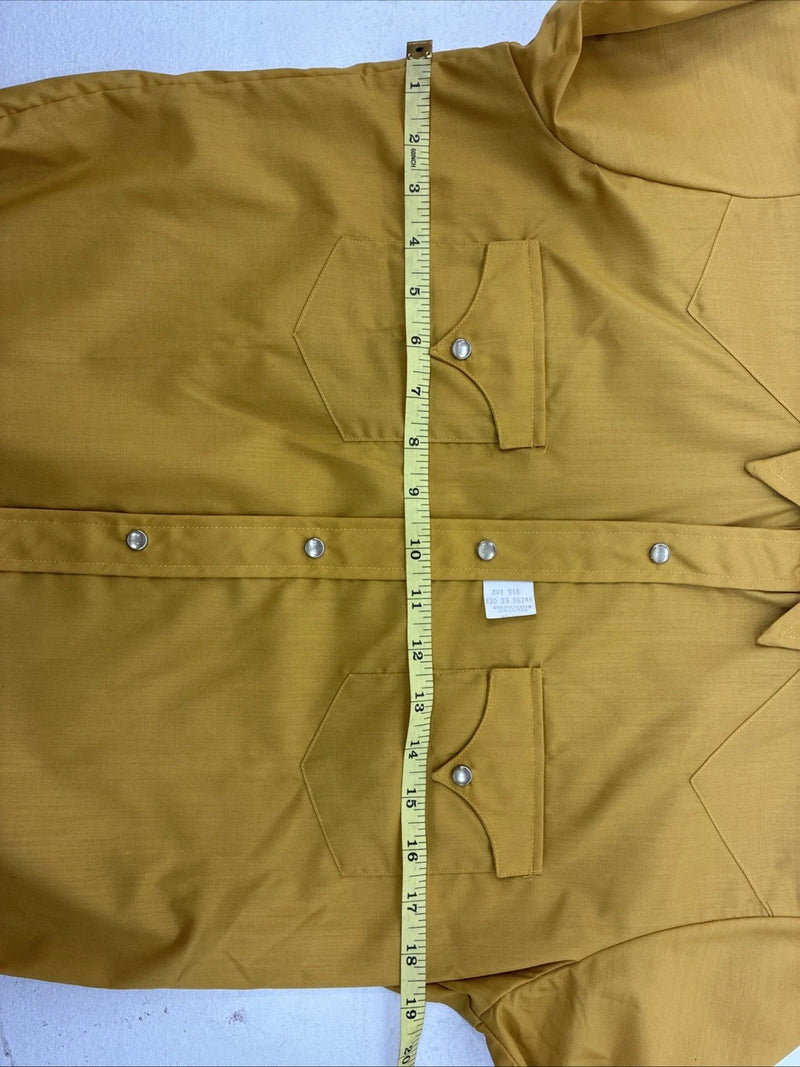 New Youths Tem Tex Yellow Long Sleeve Pearl Snap Size 18 DD-79