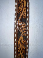 New Brown Genuine Leather Longhorn Tooled 32” Belt #82827 JJ-1