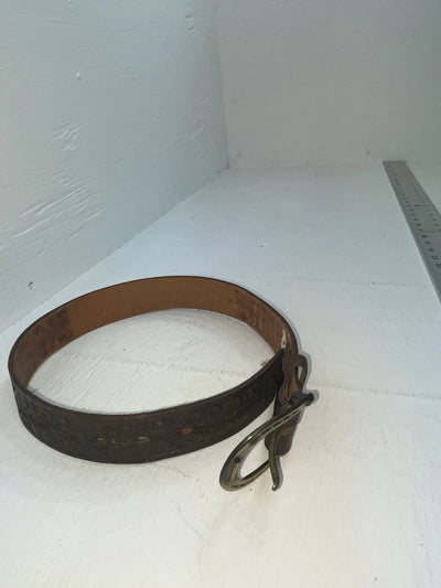 New Brown Genuine Leather Tooled 24” Belt #6400B JJ-100