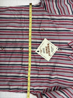 New Kids ELY Classic Red Stripe Long Sleeve Pearl Snap Large CC-74