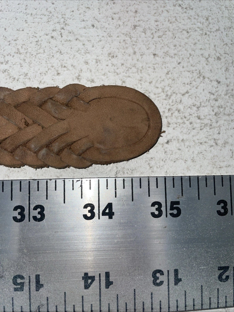 New Brown Genuine Leather Chambers Braided 35” Belt Z-11