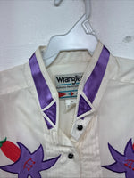 New Women’s Wrangler White Design Long Sleeve Button Up Size XL TT-139