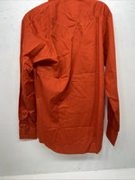 New Men’s Orange Tem Tex Pearl Snap Long Sleeve Shirt Medium I-56