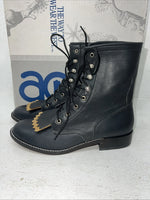 New Women’s Navy Lace Up Acme Cowboy Boots. C 4016 7.5 7 1/2 M. 17-40