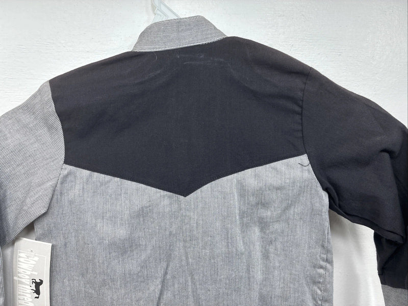 New Women’s Cowboy Threads Black Gray Long Sleeve Pearl Snap Size 3 LL-15