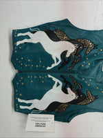 New Woman’s 1849 Authentic Ranchwear Blue Horse Western Show Vest XXS G-600