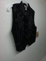 New Women’s 1849 Authentic Ranchwear Black Western Show Vest Medium G-602