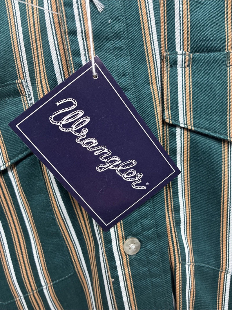 New Kids Wrangler Green Stripe Long Sleeve Button Up XL CC-89