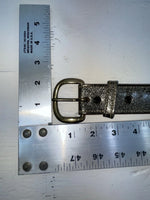 New Black Genuine Leather Circle Y Gold Glitter 30” Belt #F23 JJ-45