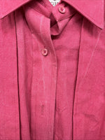 New Women’s Longhorn Pink long Sleeve Button Up Size 6/28  TT-76