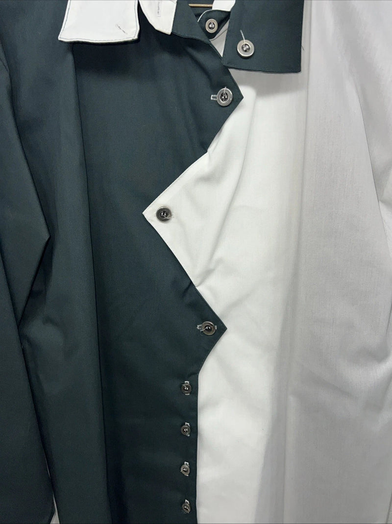 New Men’s Green White Cowboy Threads Button Up Long Sleeve Shirt Medium I-58