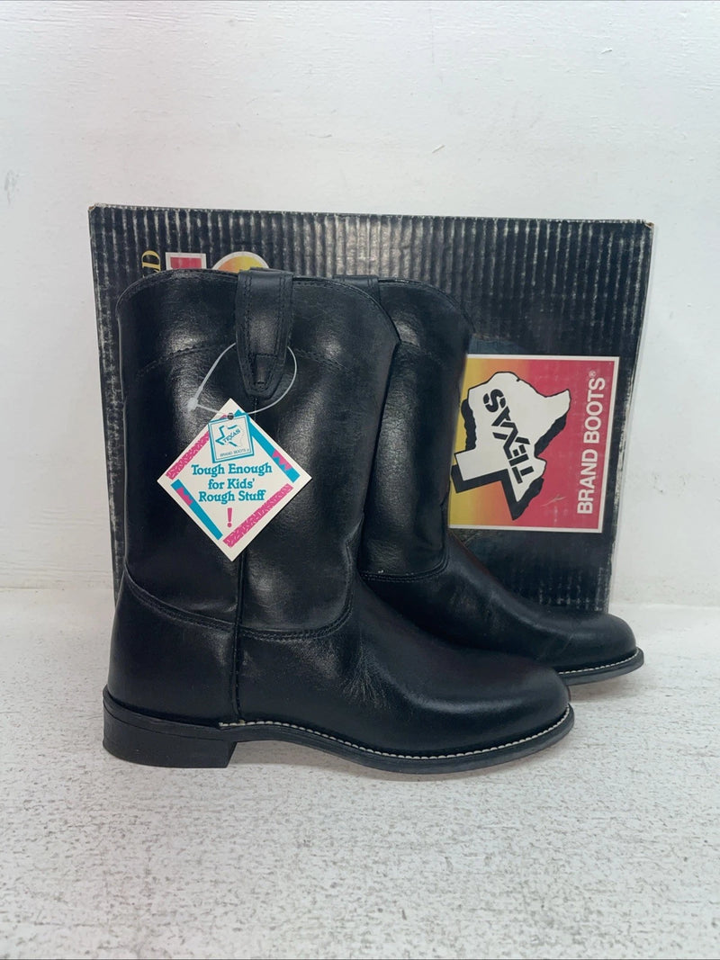 New Youth Black Texas Brand Cowboy Boots. 3200 3.5 3 1/2 D. 22-33