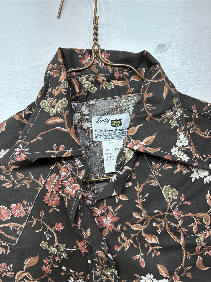 New Women’s Dickson Jenkins Floral Long Sleeve Pearl Snap Size 36 MM-49