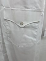 New Men’s White Horse White Short Sleeve Pearl Snap 4XL E-101