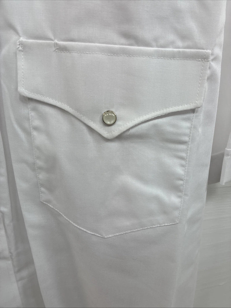 New Men’s White Horse White Short Sleeve Pearl Snap 4XL E-101