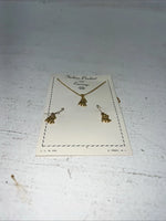 New Womens Fashion Pendant Gold Earrings And Chain Necklace. 63 B-4