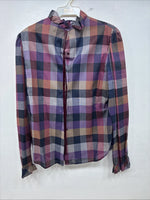 New Women’s Ranch & Town Plaid Long Sleeve Button Up Size 36 MM-128
