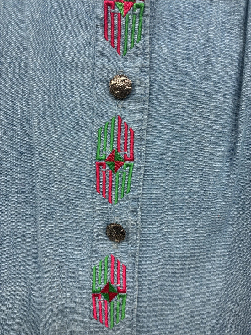 New Women’s Pioneer Wear Blue Long Sleeve Button Up Size 12 KK-107