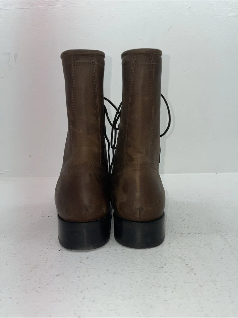 New Women’s Brown Lace Up Acme Cowboy Boots. C 4020 8.5 8 1/2 M. 15-20