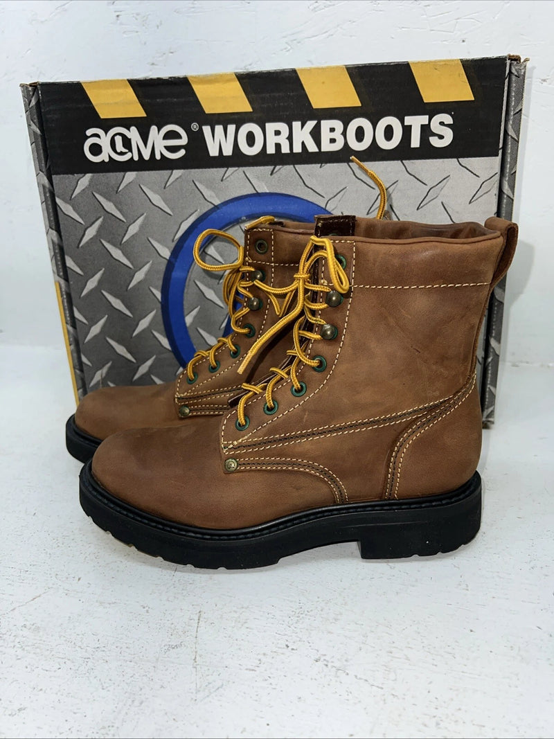 New Woman’s Brown Lace Up Acme Cowboy Boots. 8070 7 M. 18-42