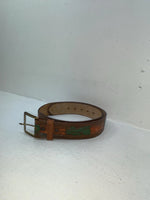 New Brown Genuine Leather Tooled 34” Belt Z-95