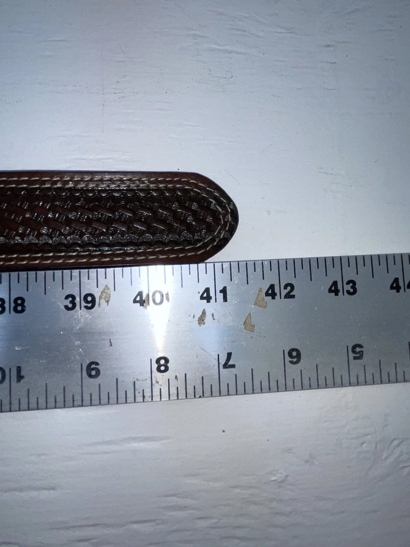 New Brown Genuine Leather Tooled 34” Belt #CL693 Z-163