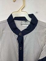 Be Women’s Cowboy Threads Blue White Long Sleeve Button Up Large LL-40